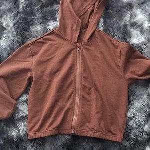 brown cropped zipup